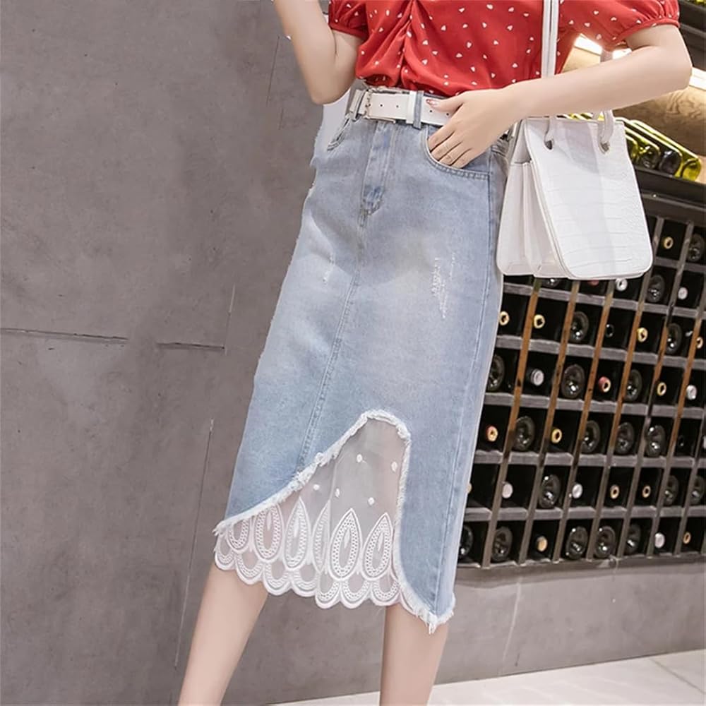 Amazon.com: Women Summer Jeans Mesh Lace Patchwork Elegant